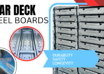 SPARDECK hot-dip galvanized steel scaffold boards on a construction site in Dubai, steel vs timber lifespan